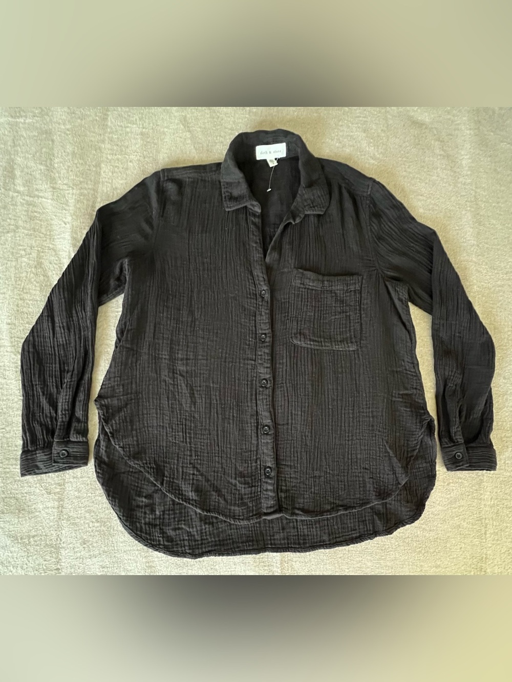 NWOT cloth & stone Black Gauze Long Sleeve Shirt